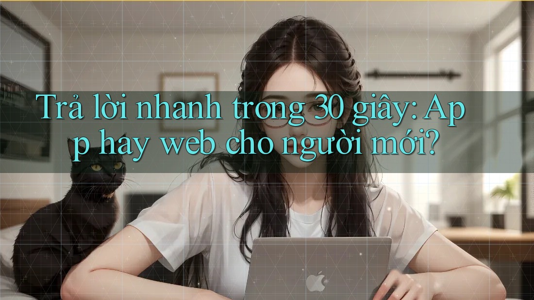 Trả lời nhanh trong 30 giây: App hay web cho người mới?